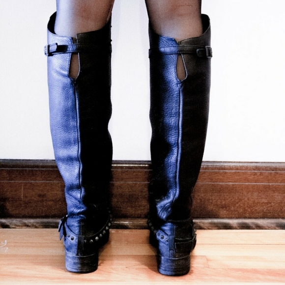 ASH Remix Genuine Leather Knee-High Boots with Metal Studs💀 - Picture 4 of 15